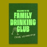 Deli Cards Postkarte "Family Drinking Club" | Lustige Postkarte zu Weihnachten