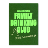 Deli Cards Postkarte "Family Drinking Club" | Lustige Postkarte zu Weihnachten