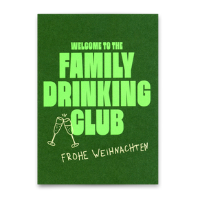 Deli Cards Postkarte "Family Drinking Club" | Lustige Postkarte zu Weihnachten