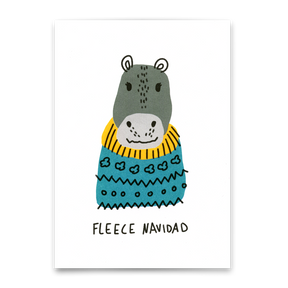 Deli Cards Postkarte "Fleece Navidad" | Lustige Postkarte zu Weihnachten