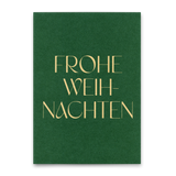 Deli Cards Postkarte "Frohe Weihnachten Grün" | Schöne Postkarte zu Weihnachten