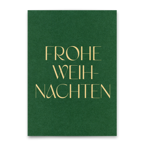 Deli Cards Postkarte "Frohe Weihnachten Grün" | Schöne Postkarte zu Weihnachten