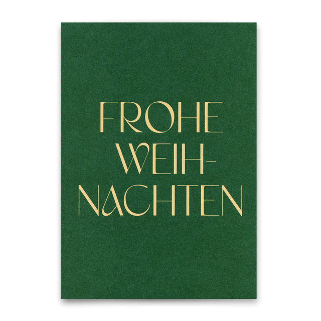 Deli Cards Postkarte "Frohe Weihnachten Grün" | Schöne Postkarte zu Weihnachten