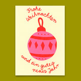 Deli Cards Postkarte "Frohe Weihnachten Kugel" | Schöne Postkarte zu Weihnachten