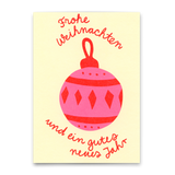Deli Cards Postkarte "Frohe Weihnachten Kugel" | Schöne Postkarte zu Weihnachten