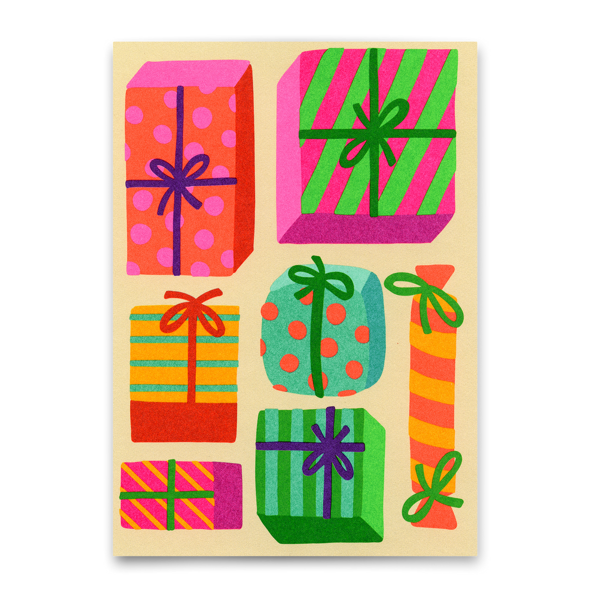 Deli Cards Postkarte "Geschenke Geschenke" | Besondere Postkarte zu Weihnachten