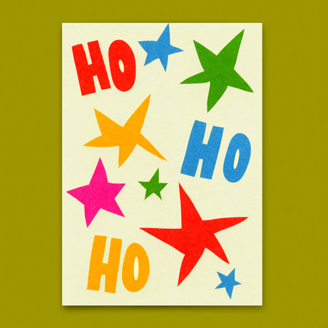 Deli Cards Postkarte "Hohoho Stars" | Coole Postkarte zu Weihnachten