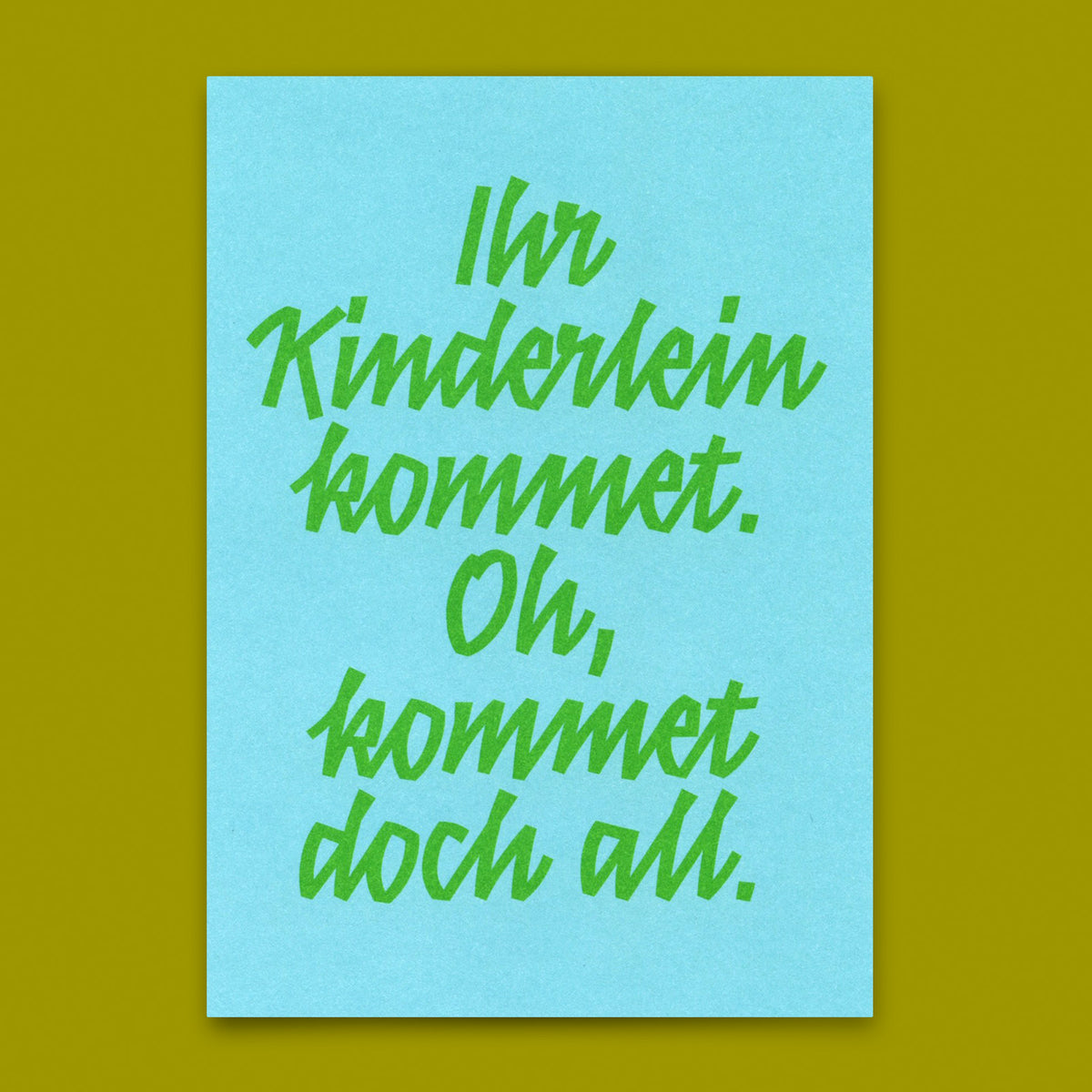Deli Cards Postkarte "Ihr Kinderlein kommet Typo" | Schöne Postkarte zu Weihnachten