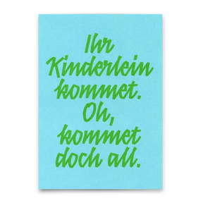 Deli Cards Postkarte "Ihr Kinderlein kommet Typo" | Schöne Postkarte zu Weihnachten