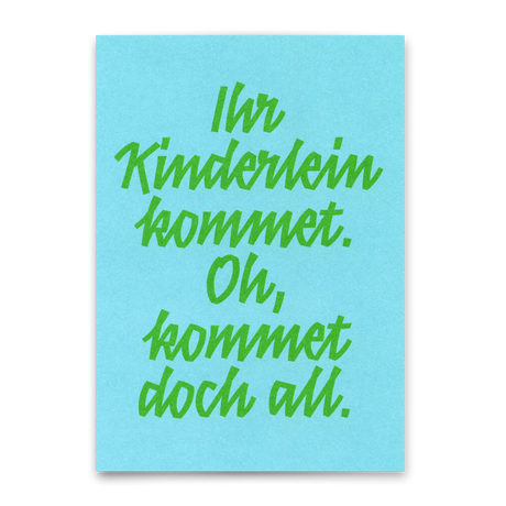 Deli Cards Postkarte "Ihr Kinderlein kommet Typo" | Schöne Postkarte zu Weihnachten