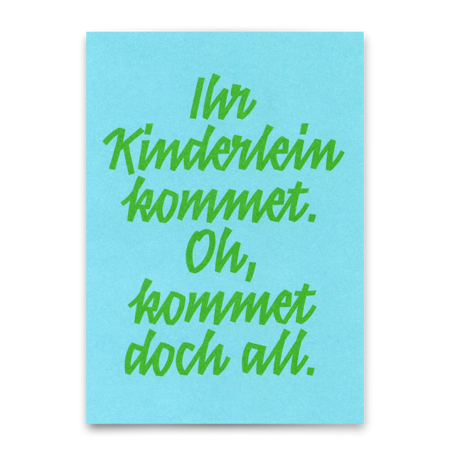 Deli Cards Postkarte "Ihr Kinderlein kommet Typo" | Schöne Postkarte zu Weihnachten