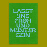 Deli Cards Postkarte "Lasst uns froh und munter sein Huge Type" | Ausgefallene Postkarte zu Weihnachten