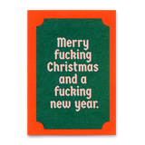 Deli Cards Postkarte "Merry fucking Christmas" | Ausgefallene Postkarte zu Weihnachten