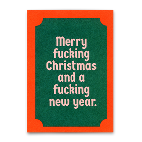 Deli Cards Postkarte "Merry fucking Christmas" | Ausgefallene Postkarte zu Weihnachten
