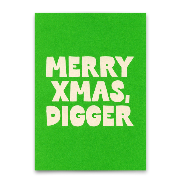 Deli Cards Postkarte "Merry Xmas Digger" | Lustige Postkarte zu Weihnachten