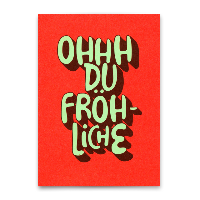 Deli Cards Postkarte "OhduFröhliche" | Schöne Postkarte zu Weihnachten