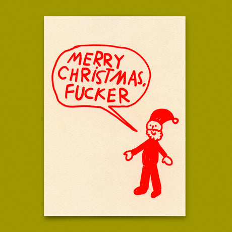 Deli Cards Postkarte "Primitive Santa" | Ausgefallene Postkarte zu Weihnachten