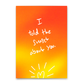 Deli Cards Postkarte "I told the sunset about you" | Schöne Karte für Verliebte