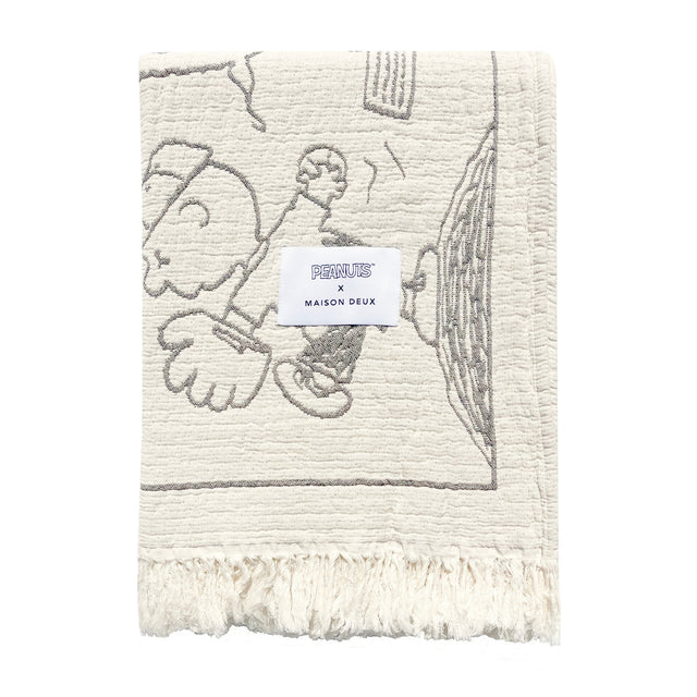 Maison Deux Decke “Peanuts Comic Baseball” 130x200 cm | Maison Deux