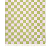 Maison Deux Decke “Schachbrett” Kiwi-Pink | 100% Wolle | Maison Deux