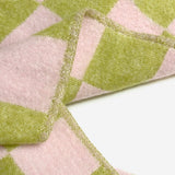 Maison Deux Decke “Schachbrett” Kiwi-Pink | 100% Wolle | Maison Deux
