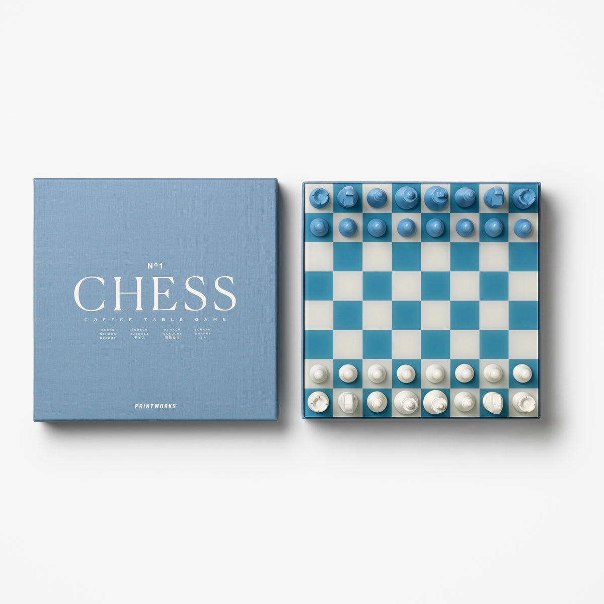 PRINTWORKS Spiel “Classic Chess” Dusty Blue | Schachspiel | PRINTWORKS