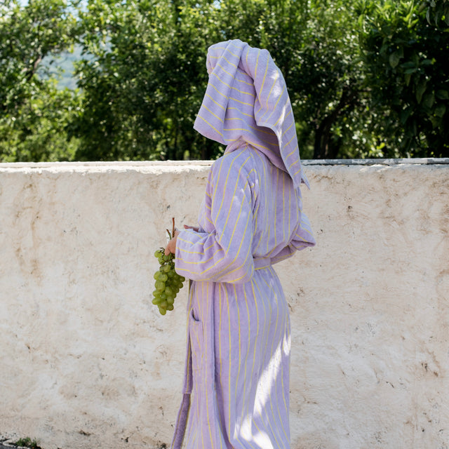 BONGUSTA Bademantel “Naram Lilac & Neon Yellow” S/M | BONGUSTA