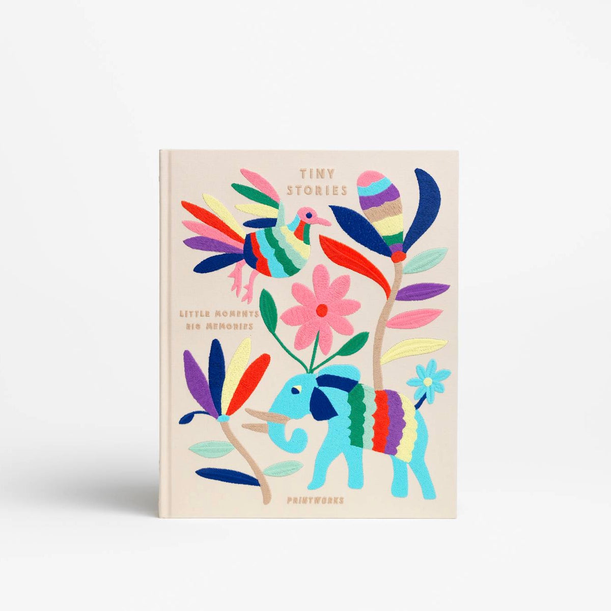PRINTWORKS Fotoalbum “Embroided Tiny Stories” | Besticktes Erinnerungsalbum | PRINTWORKS