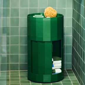 HAY Container „Facet Cabinet High Spinach Green“ (mit Rollen) | Beistelltisch mit Farbe | HAY