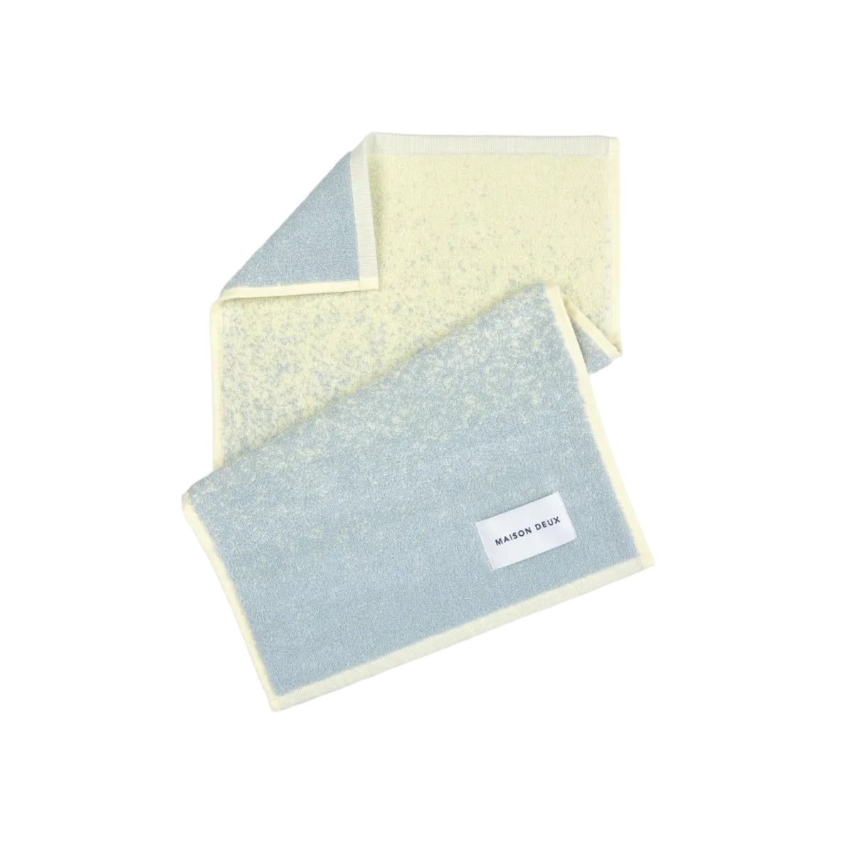 Maison Deux Gästehandtuch “Gradient Blau Buttergelb” 30x50 cm | Maison Deux