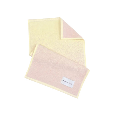 Maison Deux Gästehandtuch “Gradient Buttergelb Rosa” 30x50 cm | Maison Deux