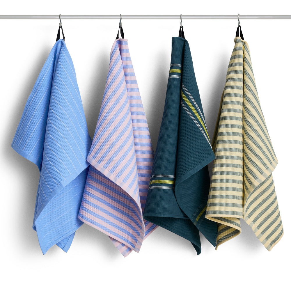 HAY Geschirrtuch „Canteen Green Yellow Block Stripe“ | Modern | HAY