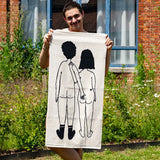helen b Handtuch “Naked Couple Back” 50x100 cm | Design Handtuch | helen b