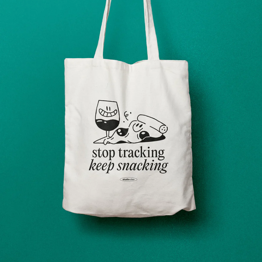 Viel Spass Studio Jutebeutel Studio Ciao "Stop Tracking Keep Snacking" | Baumwolle | Praktisch & Cool