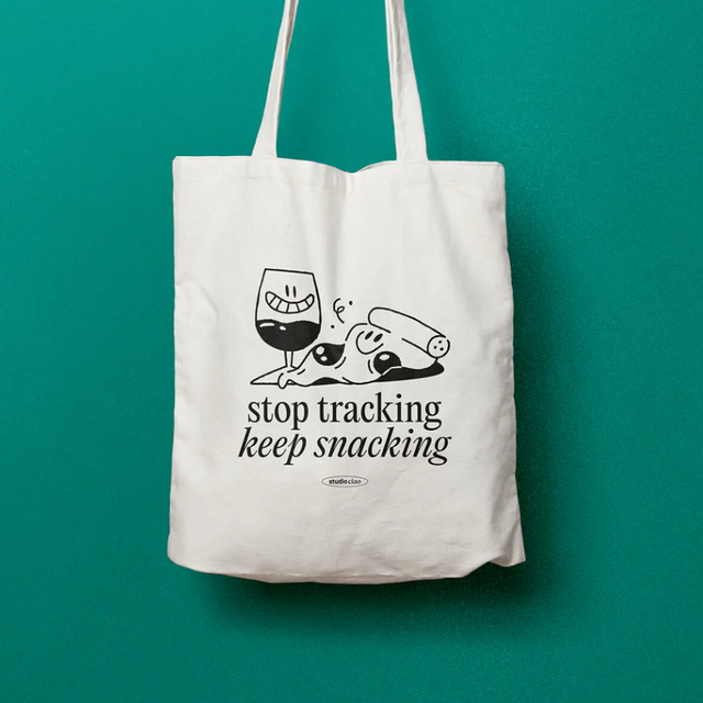 Viel Spass Studio Jutebeutel Studio Ciao "Stop Tracking Keep Snacking" | Baumwolle | Praktisch & Cool