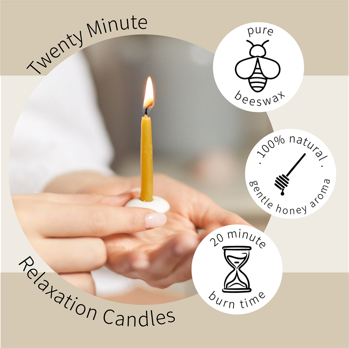 Cotton & Grey Kerzen “Twenty Minute Candles Healing” | 12 Ritualkerzen mit Halter | Cotton & Grey