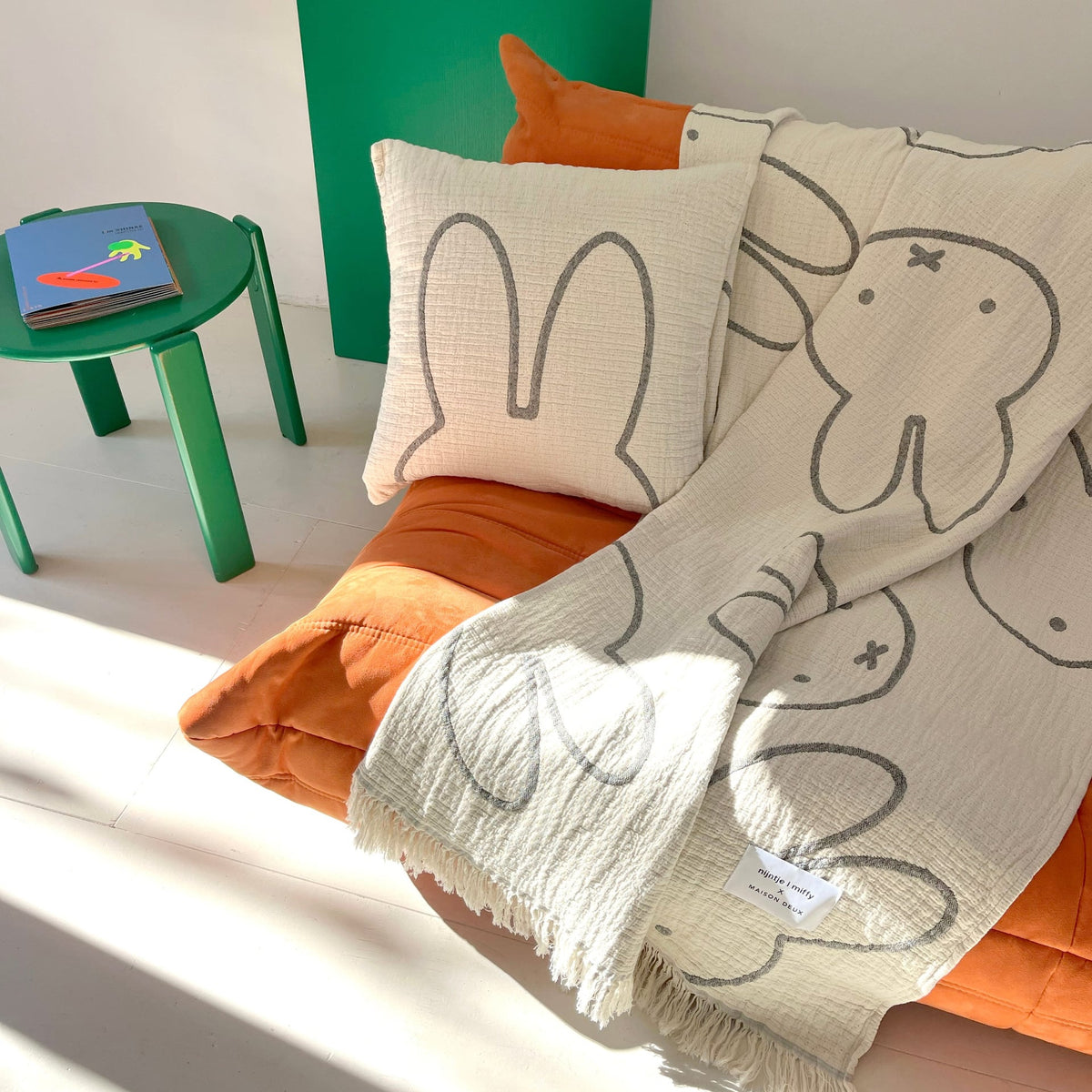 Maison Deux Kissenhülle “Miffy” 50x50 cm | 100% Baumwolle | Maison Deux