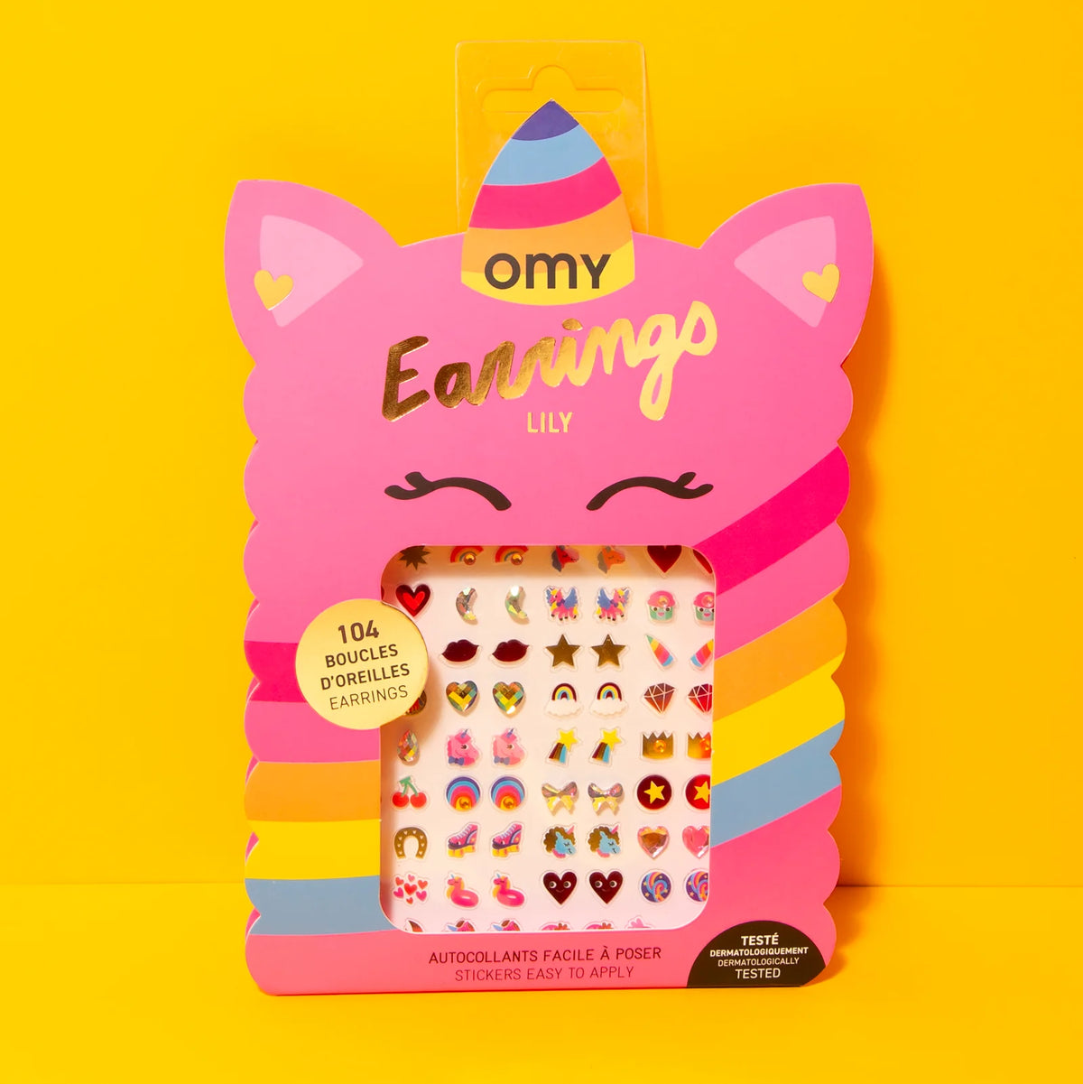 OMY Ohrring-Sticker „Lily“ | Verspielter Ohrschmuck zum Aufkleben | OMY