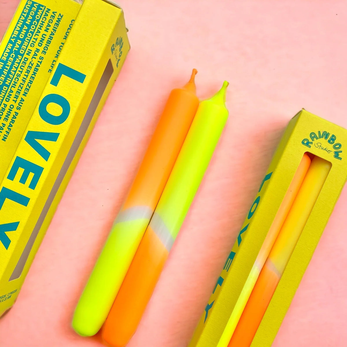 pinkstories Stabkerzen “Rainbow Studio Lovely” 2er-Set | pinkstories