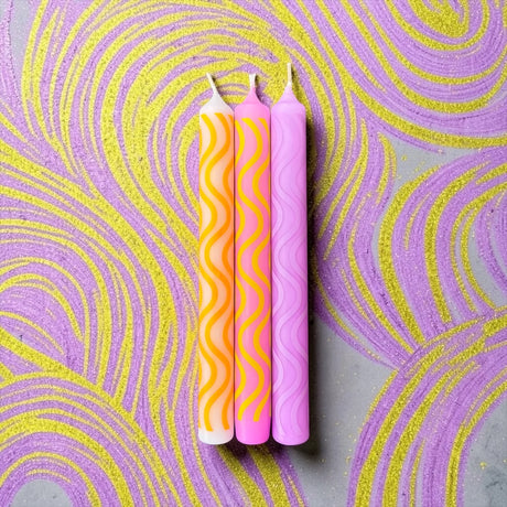 pinkstories Stabkerzen “Graphic Lights Curves 306” 3er-Set | pinkstories