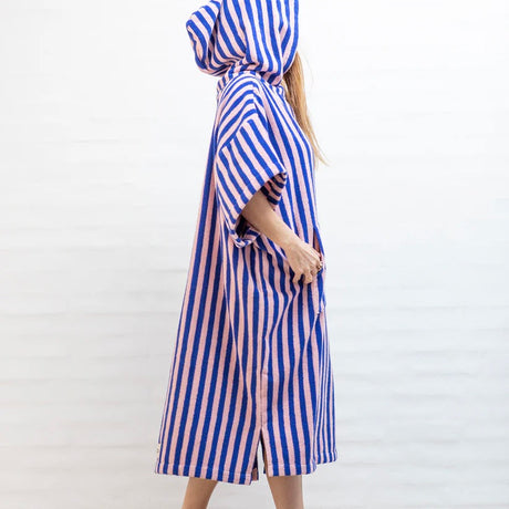 BONGUSTA Poncho „Naram Dazzling Blue & Rose“ (L/XL) | BONGUSTA |Gemütlicher Poncho