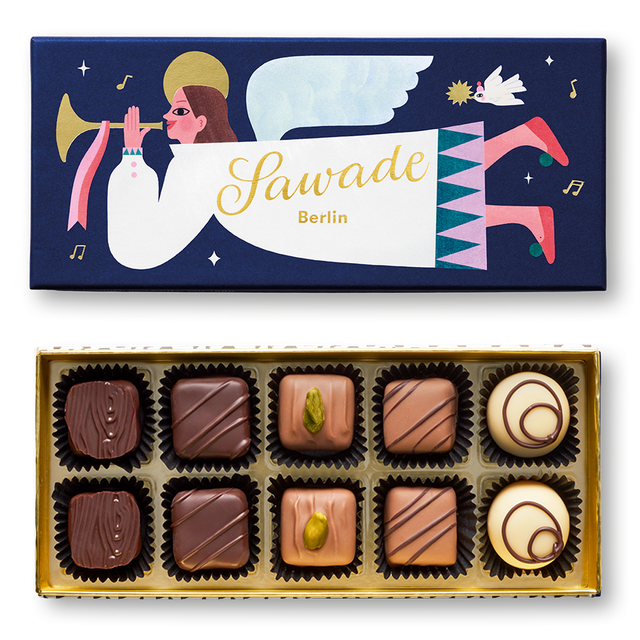 Sawade Pralinenschachtel „Engel“ | Alkoholfreie Pralinen | Sawade