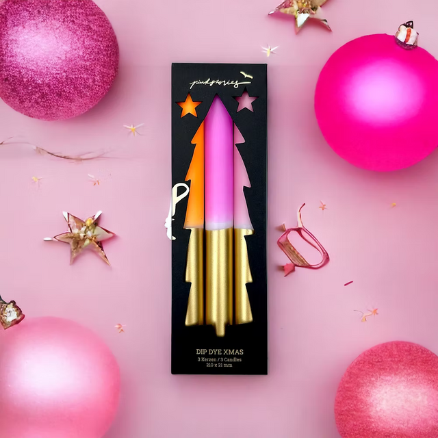 pinkstories Stabkerzen “Flickering Fireplace” (3 Stk.) | Warm & cozy | pinkstories