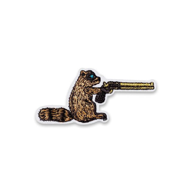 Macon&Lesquoy Stick zum Aufbügeln “Waschbär Revolverheld” | Wild & witzig | Macon&Lesquoy