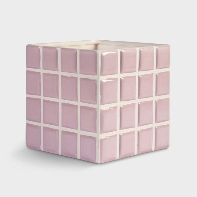 &Klevering Vase &Klevering “Kachel Lila” | 14 cm | Verspielte Details