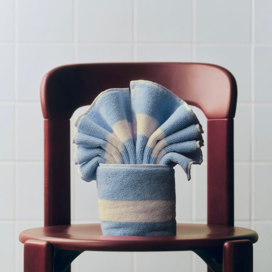 HAY Waschlappen „Stripe Dusty Blue“ 30x30cm | Skandinavisch | HAY