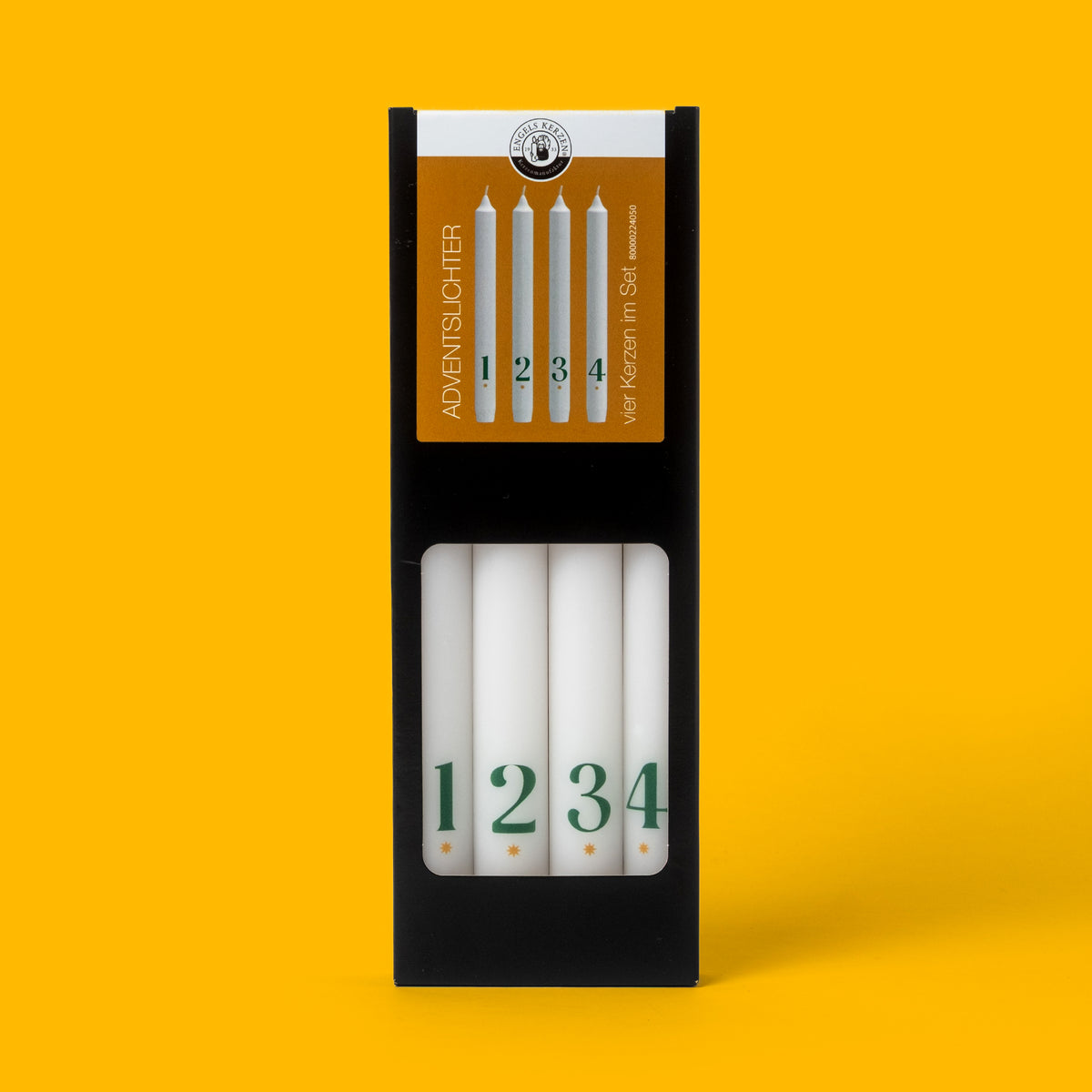 Engels Kerzen Stabkerzen “Adventslichter 1 bis 4” Grün 4er-Set | Engels Kerzen