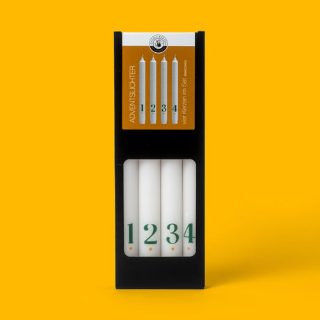 Engels Kerzen Stabkerzen “Adventslichter 1 bis 4” Grün 4er-Set | Engels Kerzen