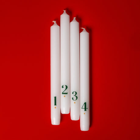 Engels Kerzen Stabkerzen “Adventslichter 1 bis 4” Grün 4er-Set | Engels Kerzen