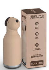 asobu Trinkflasche "Dog” (460ml) | Edelstahlflasche mit Hundemotiv | asobu